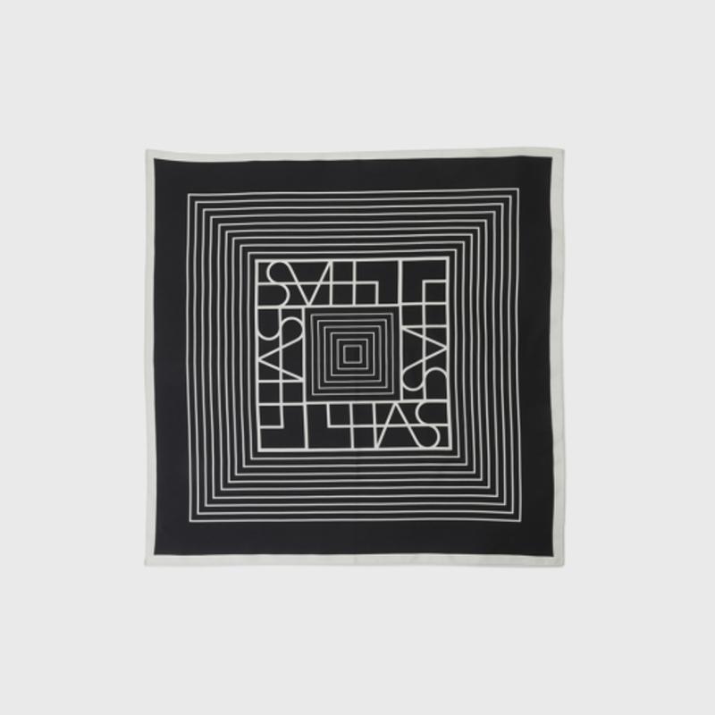 L’H.A.S SIGNATURE SYMBOL SILK SCARF SMALL_black