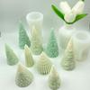 3D Cone Candle Silicone Mold Christmas Tree Soap Mold Art Wax Cake Resin Mold  Desk Decoration