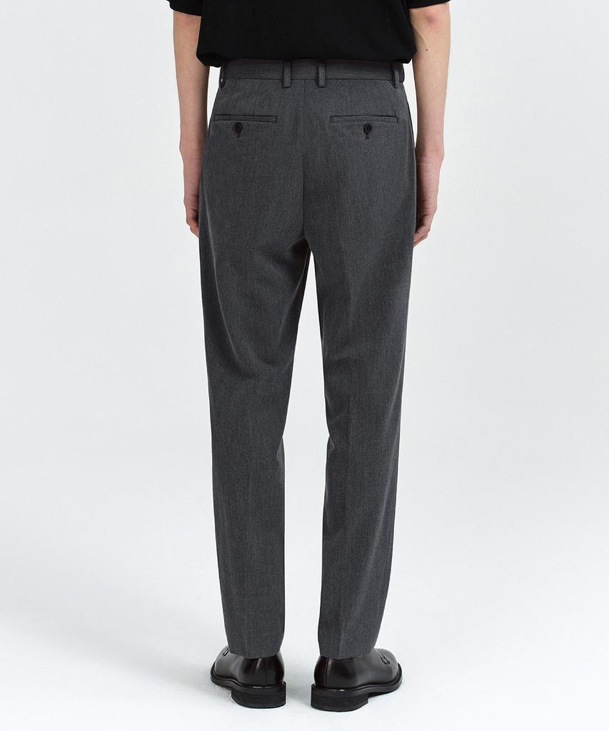 MUSINSA STANDARD Relaxed Tapered Hidden Banding Crop Slacks [Medium Gray]