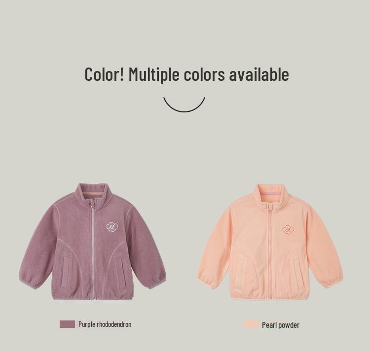 Tongbei 2025 Autumn Kids' Fleece Jackets - Unisex Semi-High Collar Warmth