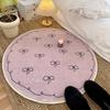 Exquisite Bow Cartoon Carpet Round Bedside Carpet Thickened Cute Study Game Carpet Living Room Reading Area Floor Mat