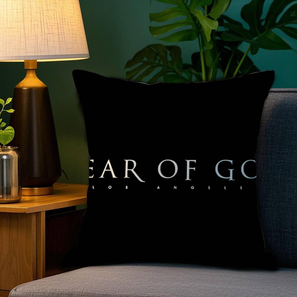 F-Fear Of God Pillow Case Anti-dustmite Pillowcase Invisible Zipper Silky Short Plush Sofa Cushion Cover