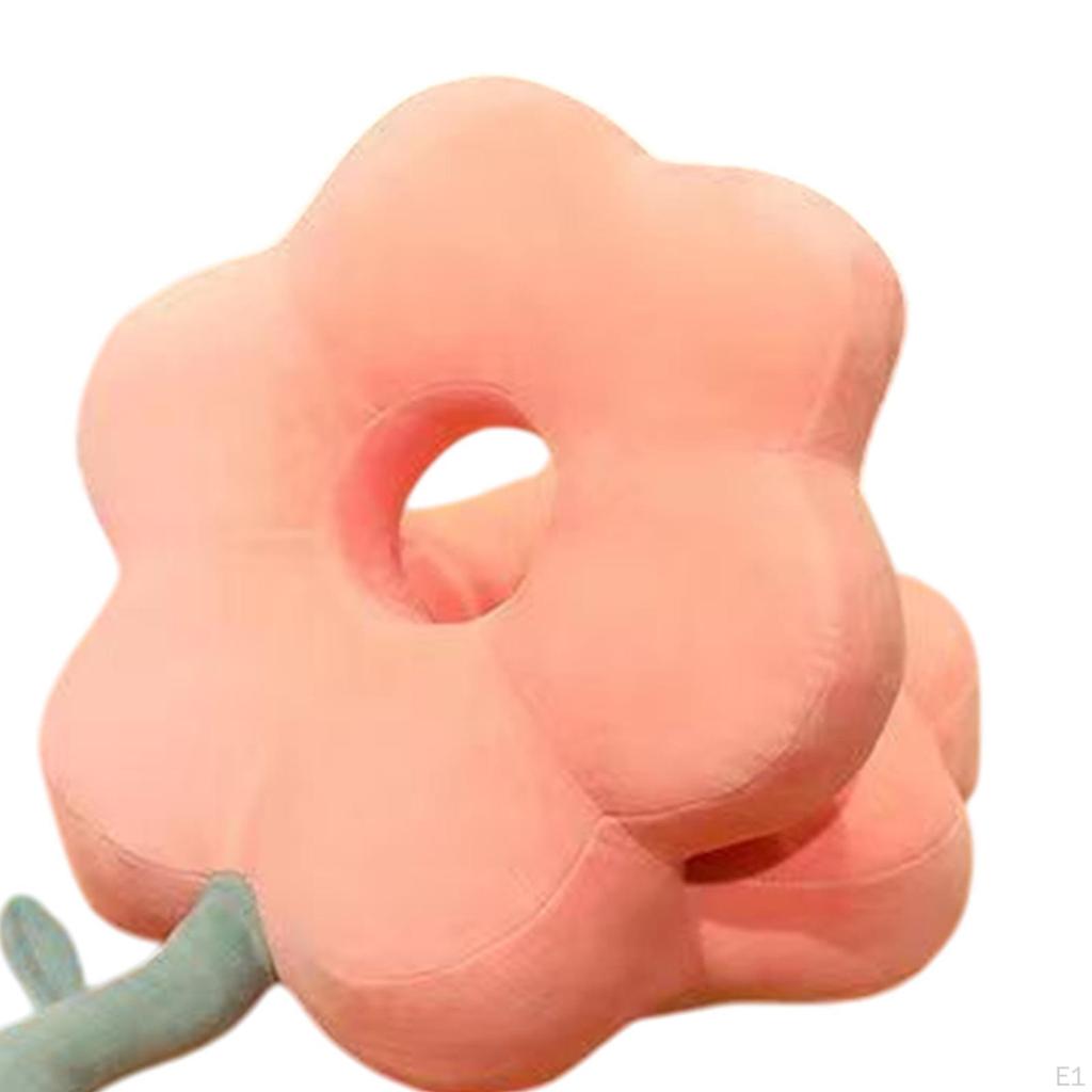Pillow Cartoon Facial Sweet Soft Flower Shape Desk Hugs Cushion for Bedroom Office Hotel