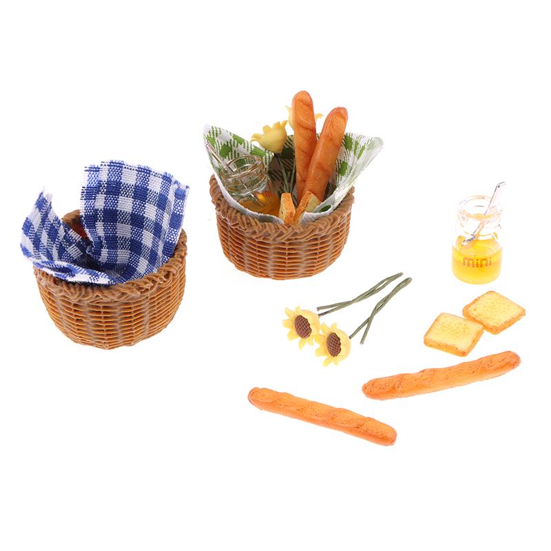 1Setul 1:12 Păpușă Miniatură Coș Pâine cu Miere Pânză Coș Picnic Model Bucătărie Decor Jucărie Accesorii Casă de Păpuși