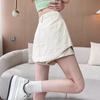 2025 Trendy High Waist White Denim A-line Bodycon Mini Skirt for Women