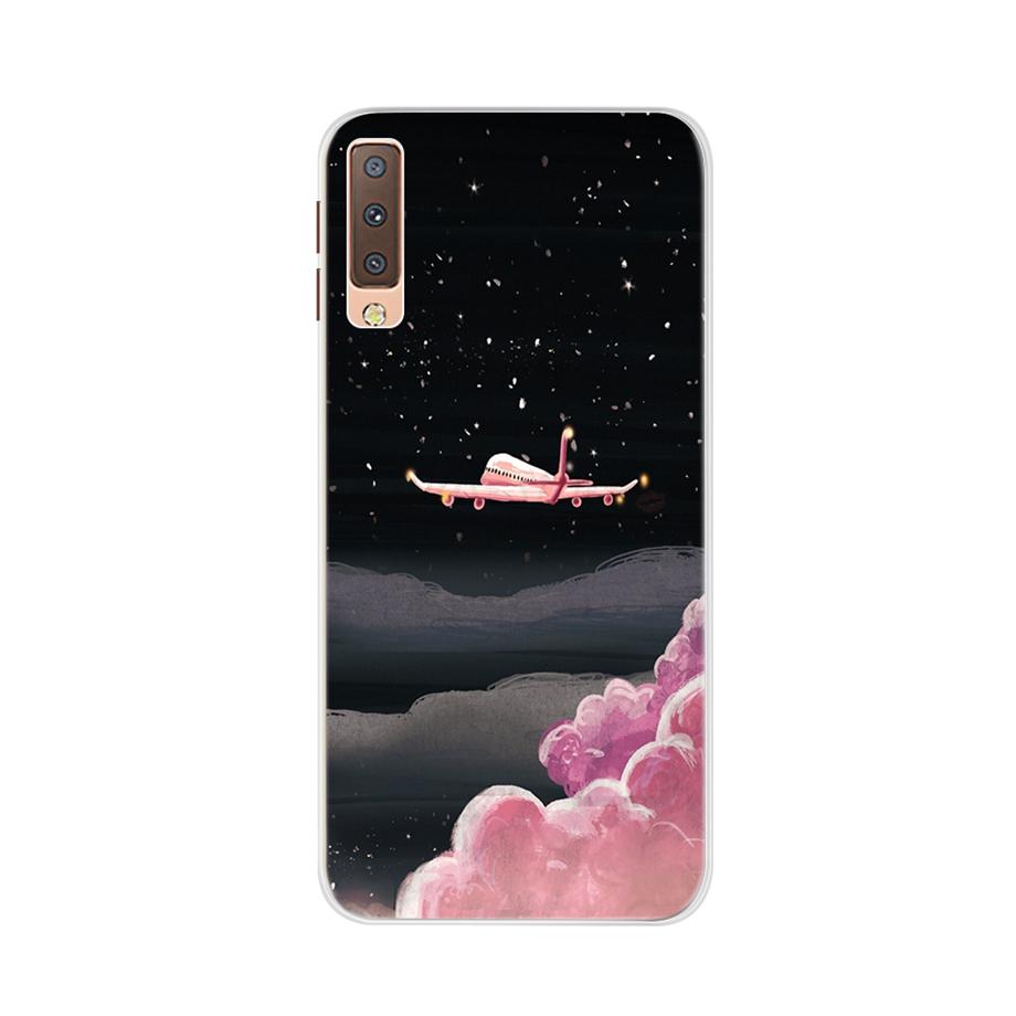 for Samsung A7 2018 Case Soft Silicone Back Cover Cute Cartoon Phone Case For Samsung Galaxy A7 A 7 2018 A750 A750f Case Bumper