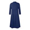 Damen-Denim-Kleid mit Knöpfen, extra lang, einfarbig, Übergröße