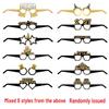 New Year Party Decorations: Custom Black Gold Photo Booth Props & Funny Paper Glasses