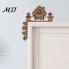 Decorazione Murale Natalizia da Interno, Segno Angolare in Legno per Porta di Natale, Ornamento Festivo a L da Appendere, Regalo per Festa in Casa, Babbo Natale Renna Pan di Zenzero