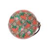 Gucci Strawberry Print Logo Canvas Round Coin Purse Handbag Women Handbags Ebony Red Pink 576213-GZRAT-8483
