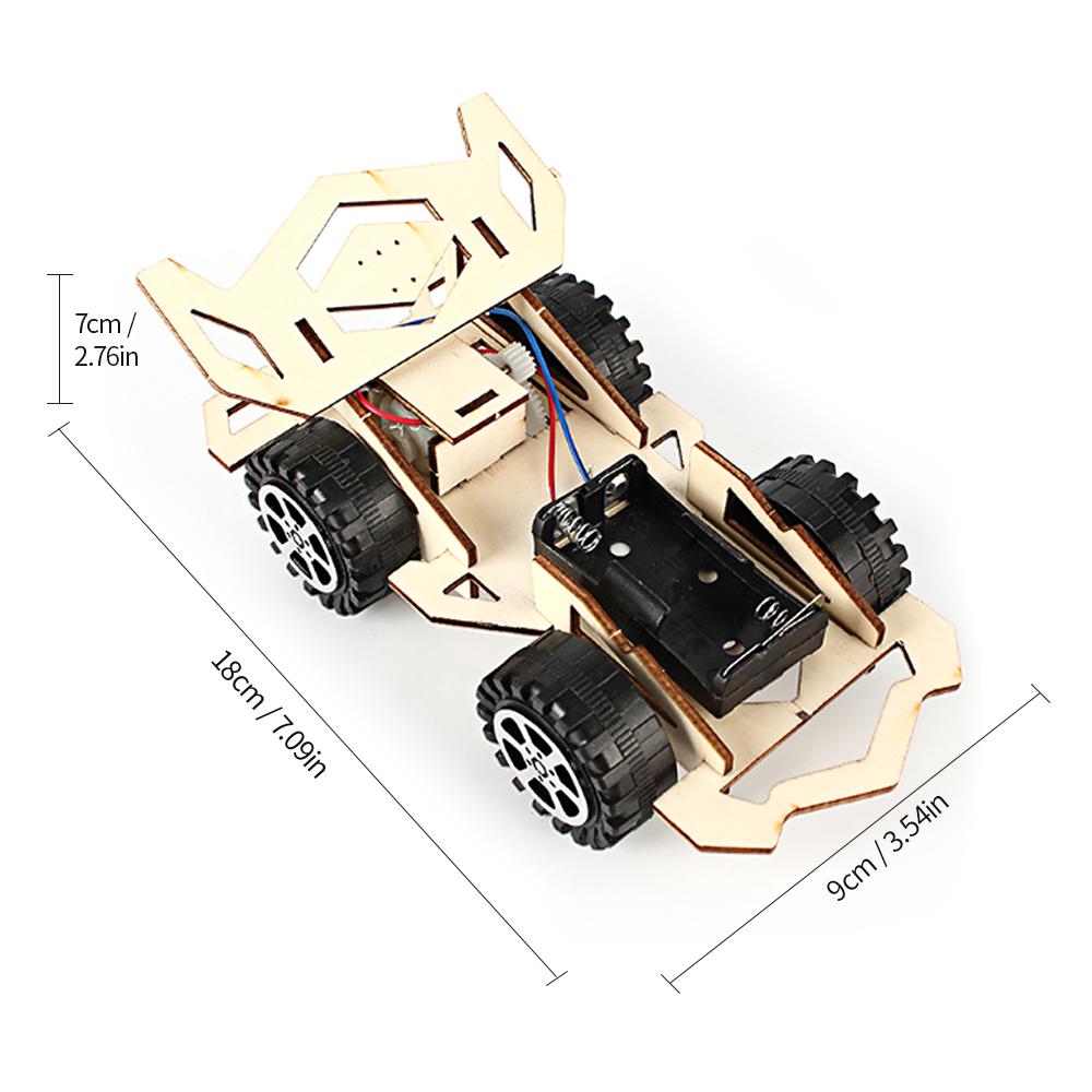 Wood Racing Car DIY Kit Kids Toy DIY Kit Electric Wooden Racing Car for Children Science and Technology Inventions Assembled