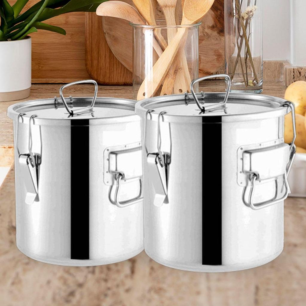 Airtight Stainless Steel Container for Storing Cooking Oil, Flour, Rice, Grains And Cereals