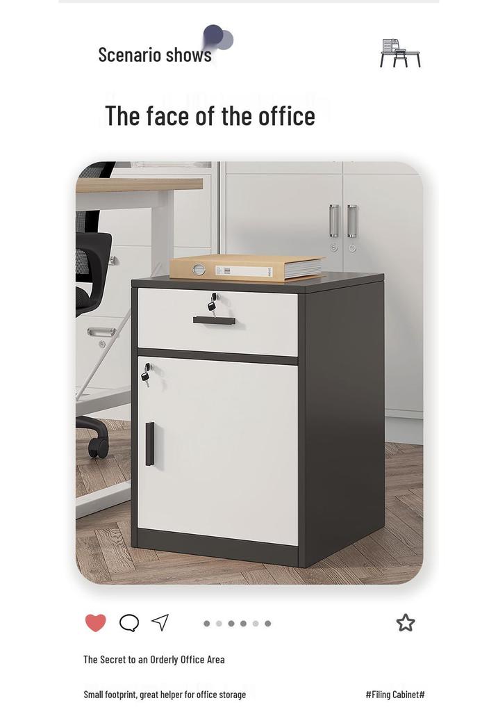Modern Minimalist Filing & Archive Cabinet with Lock for Home & Office Storage