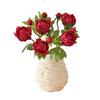 Pivoine rose artificielle à double tête pour la décoration de la maison, de l'hôtel ou de la photographie