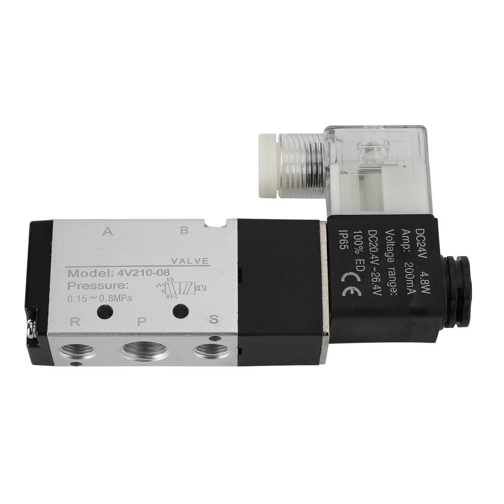 4V210-08 5 Way 2 Position Dc 24V Pneumatic Electric Solenoid Air Valve