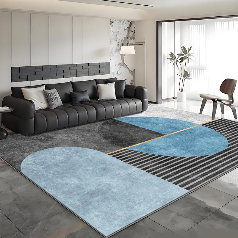 Nordic Style Crystal Velvet Area Rug Luxury Abstract Geometric Floor Mat Non Slip Carpet for Living Room Bedroom