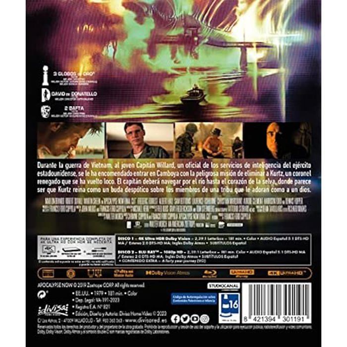 Film blu-ray - apocalypse now - 4k uhd - coupe finale - public adulte