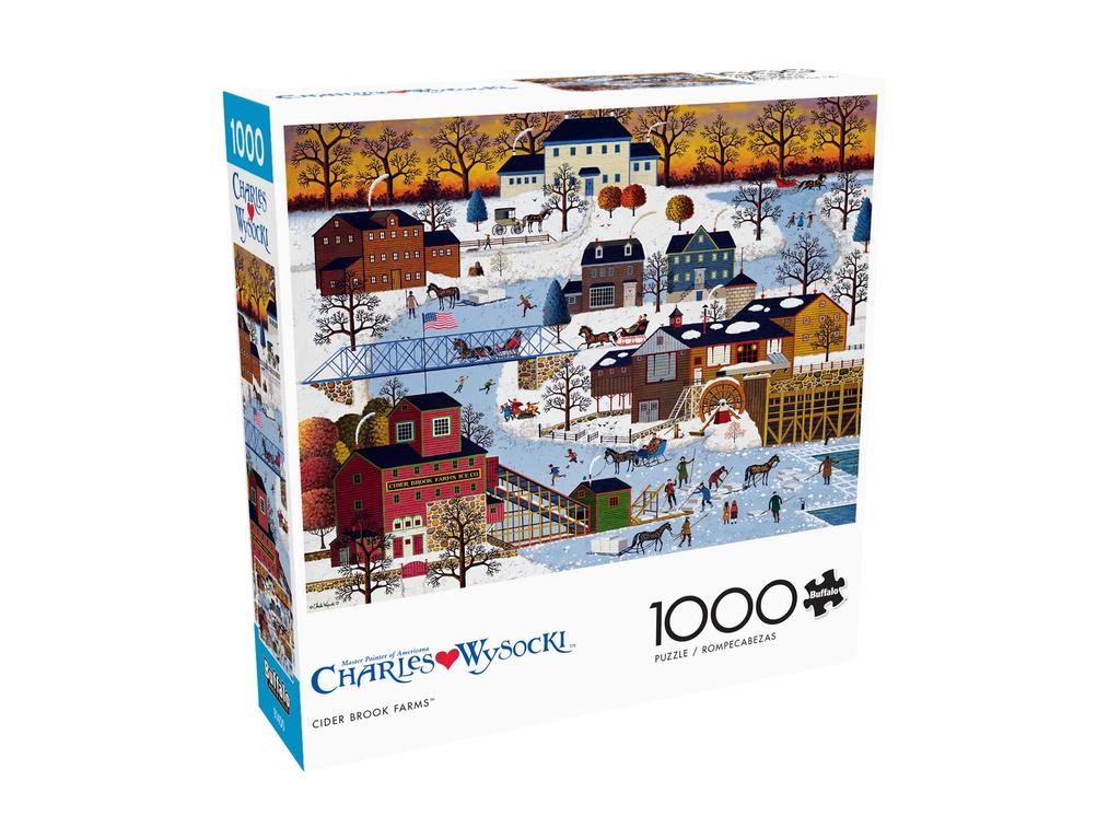 Buffalo Games Charles Wysocki Cider Brook Farm 1000 Piece Puzzle для взрослых Сложный пазл Идеально подходит для игрового вечера Готовые размеры пазла