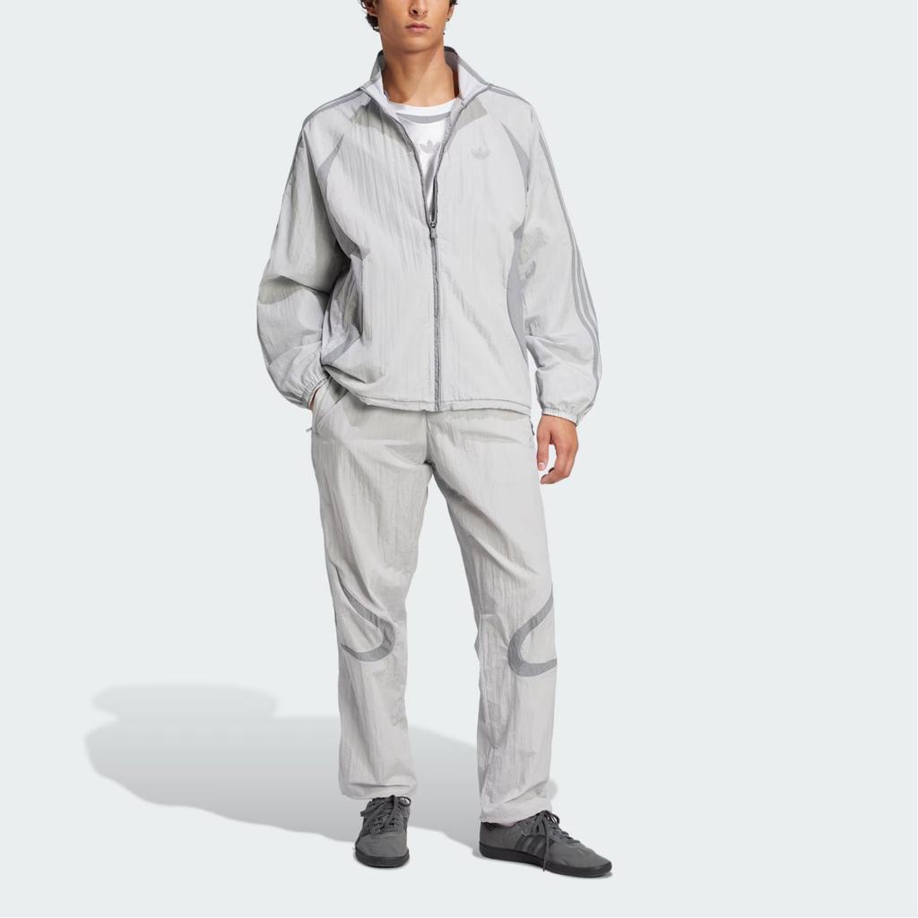 Adidas Originals Adicolor 2000s Track Tracksuit Bottoms Loose Comfortable Versatile Mid-Rise Knitted Sports Pants Men Bottoms Light-Gray Gray JP1135