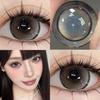 (0.00~6.00)Freshlady 1 Pair Brown 14.50mm Yearly Colored Contact Lenses, 40% Water, Gentle, Deep and Enlarging Big Eye Effect, Comfortable for Makeup