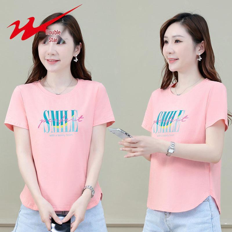 Shuangxing Women s Pure Cotton Short-Sleeve T-Shirt L