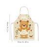 1 pièce, Joli tablier de chef ours en lin pour cuisine, cuisson, pâtisserie, cadeau pour enfants, garçons, filles, enfants