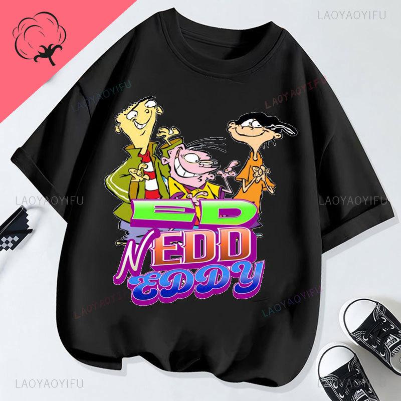 Ed Edd  Eddy Tv Show Shirt Novelty Cartoon Kawaii Cute Casual Funny Comic Printed Y2k Clothes Grahic T Shirts Cotton Unisex Top