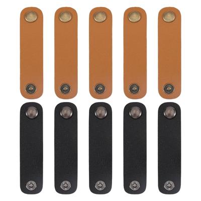 Packung mit 10 Schalspangen aus PU-Leder mit Metallknopfverschlüssen für Schals Krawatte Modeaccessoires