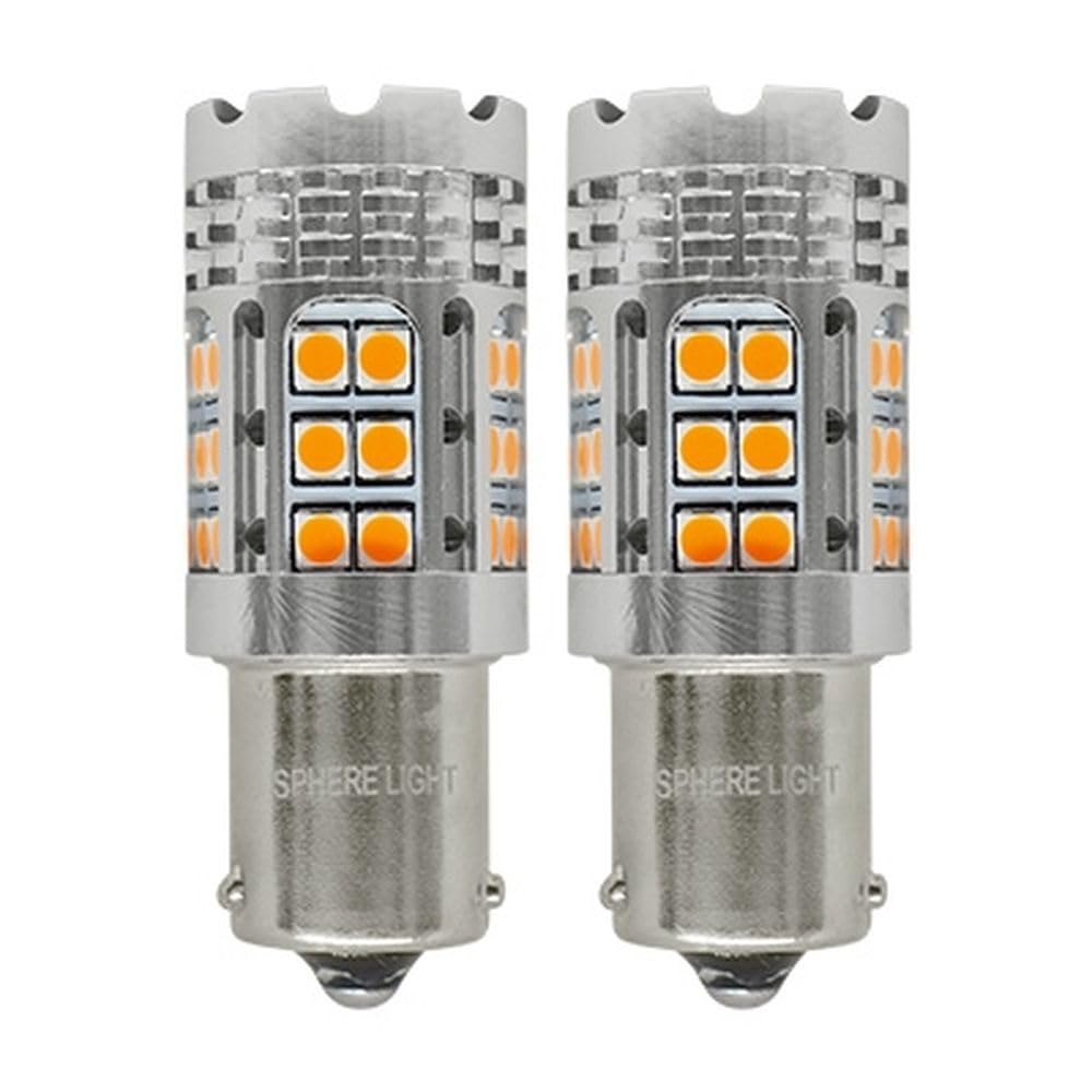 SPHERELIGHT S25 Single LED Turn Signal Pin Sun Pack of Vehicle Inspection Turn Signal Bulbs Bulbs, 150° Angle, Turn, 1800lm, 12V, 2, Compliant,
