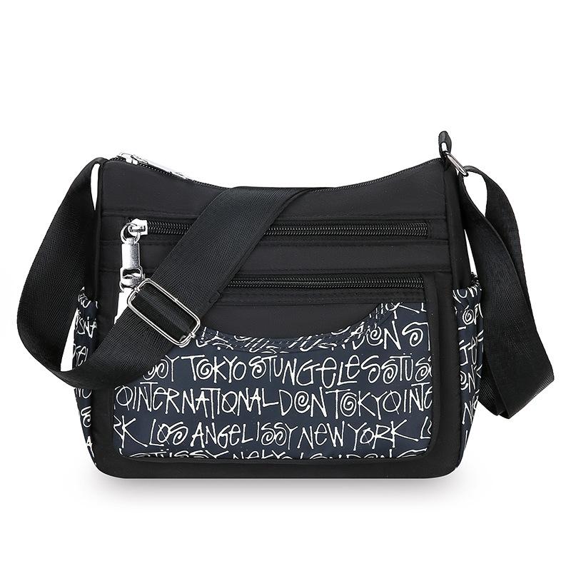 Mote Ny Middelaldrende Mamma-veske Stor kapasitet Trykt Flerlags Skulderveske Lett Casual Joker Dame Crossbody-veske