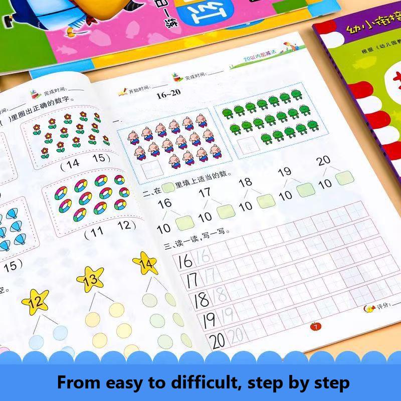 54 Pages Children's Addition and Subtraction Learning Math Students Handwriting Copybook Preschool Mathematics Exercise Book