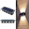 Lampă LED de perete pentru exterior, impermeabilă: Lumină solară cu funcție sus-jos pentru grădină și pereți exteriori
