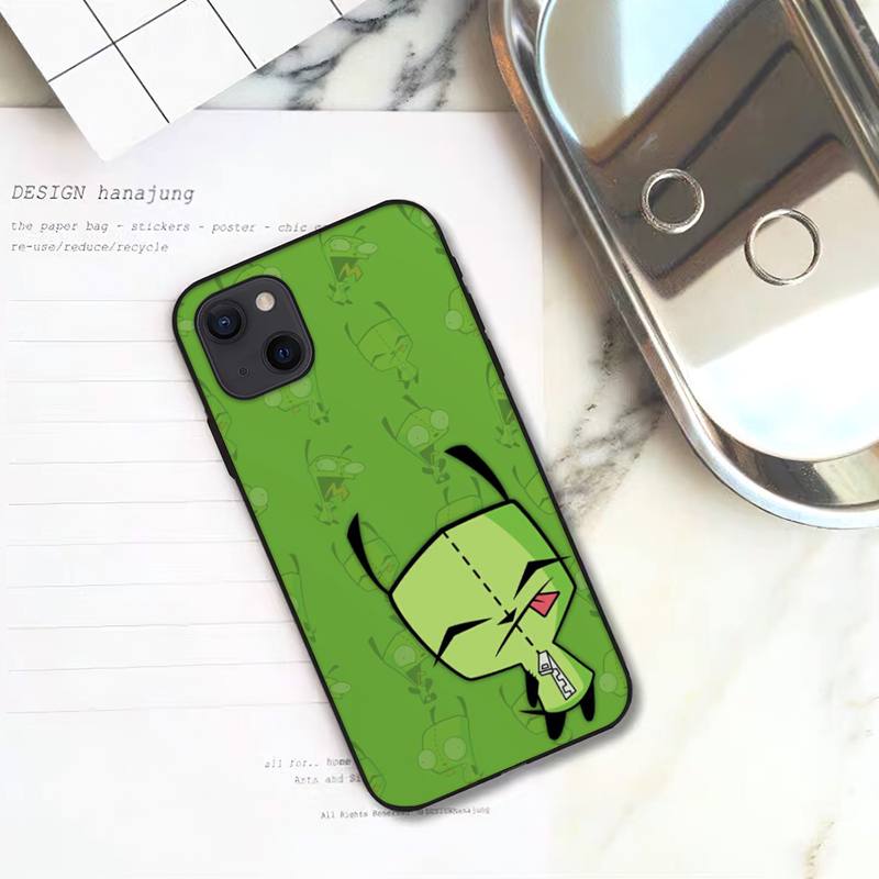 Cartoon Invader Zim Phone Case For iPhone 11 12 Mini 13 14 Pro XS Max X 8 7 6s Plus SE XR Shell