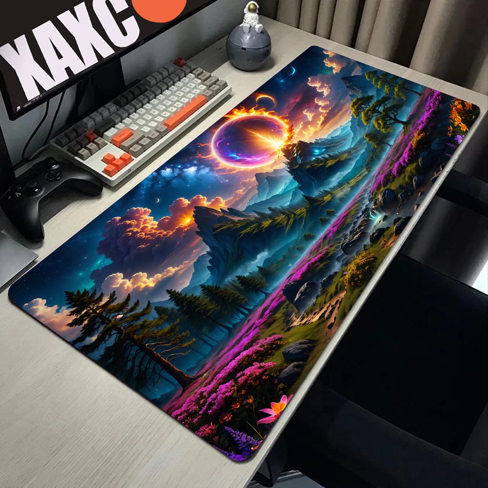 Magic Forest Tree Mouse Pad Large Computer Keyboard Animation Game Mousepad Chess and Card TCG Desk Mat Compatible MTG RPG CCG