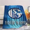 1pz Coperta in Flanella Personalizzata con Nome e Motivo FC Schalke 04 Adatta a Tutte le Stagioni per Arredamento Casa Calore e Comfort Regali Regalo Festivo_xia