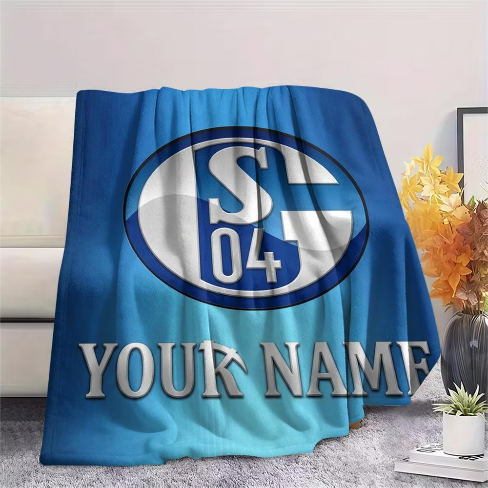 1pz Coperta in Flanella Personalizzata con Nome e Motivo FC Schalke 04 Adatta a Tutte le Stagioni per Arredamento Casa Calore e Comfort Regali Regalo Festivo_xia