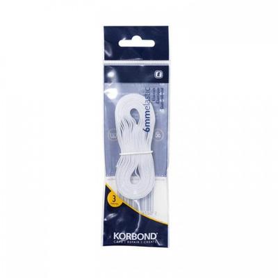 Korbond Elastic White 6mm x 3m