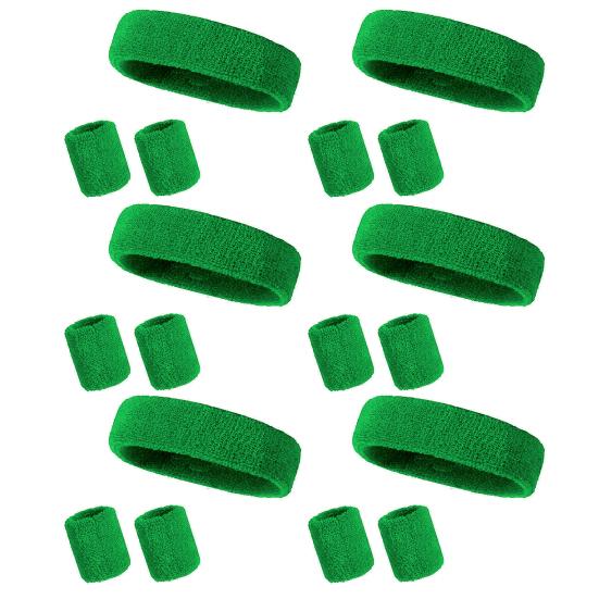 Wristband Headband Set Great Elasticity Absorption Soft Water Solid Color Anti-slip