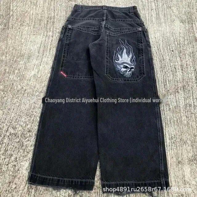 2024 Spring/Autumn Retro Y2K Embroidered American Hip-Hop Men's Jeans