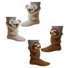 2 Pairs 3D Knit Animal Socks Hand Crocheted Animal Doll Socks Sloth