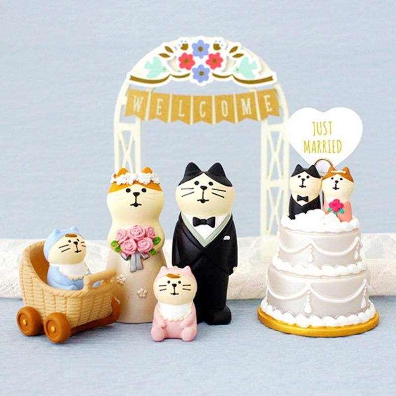 Japanese Zakka Ornaments: Couple Wedding Cake Decorations & Crafts