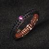 S Silver Colorful Zircon Black Gold Ring for Women Full Zircon Wedding Party Engagement High Quality Jewelry Ring Gift