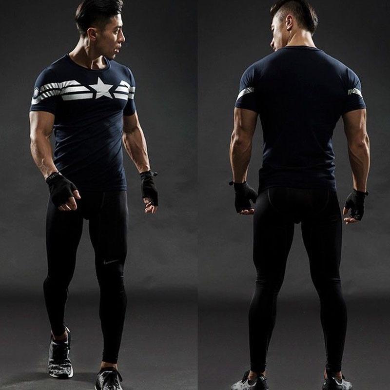 Mens Sportswear Tshirt Short Sleeve Fitness Clothing Graphic Tops Tee Clothing