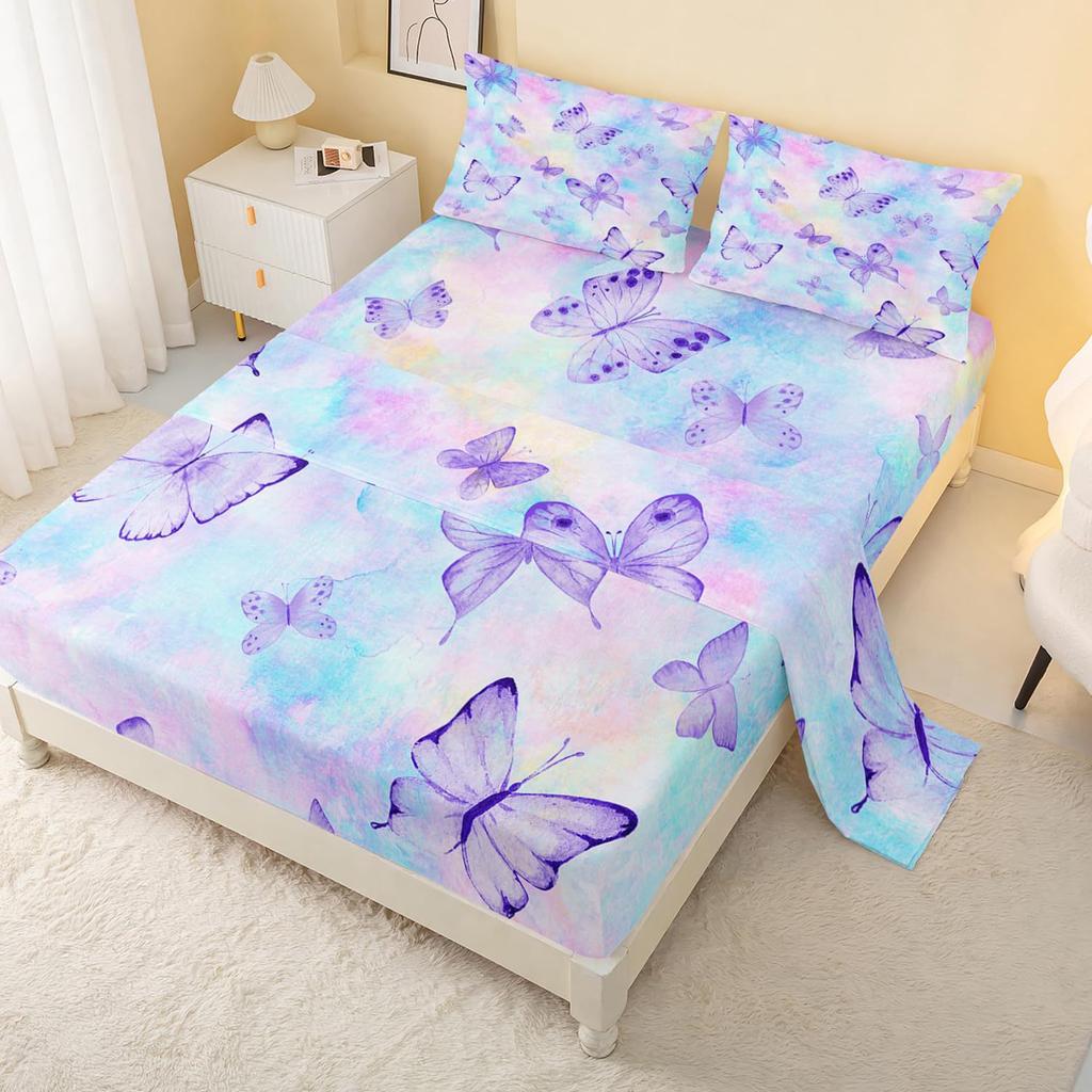 Ocean Turtle Unicorn Pattern Sheet Four-piece Bedding Set Bedroom Dormitory Bedding Decoration