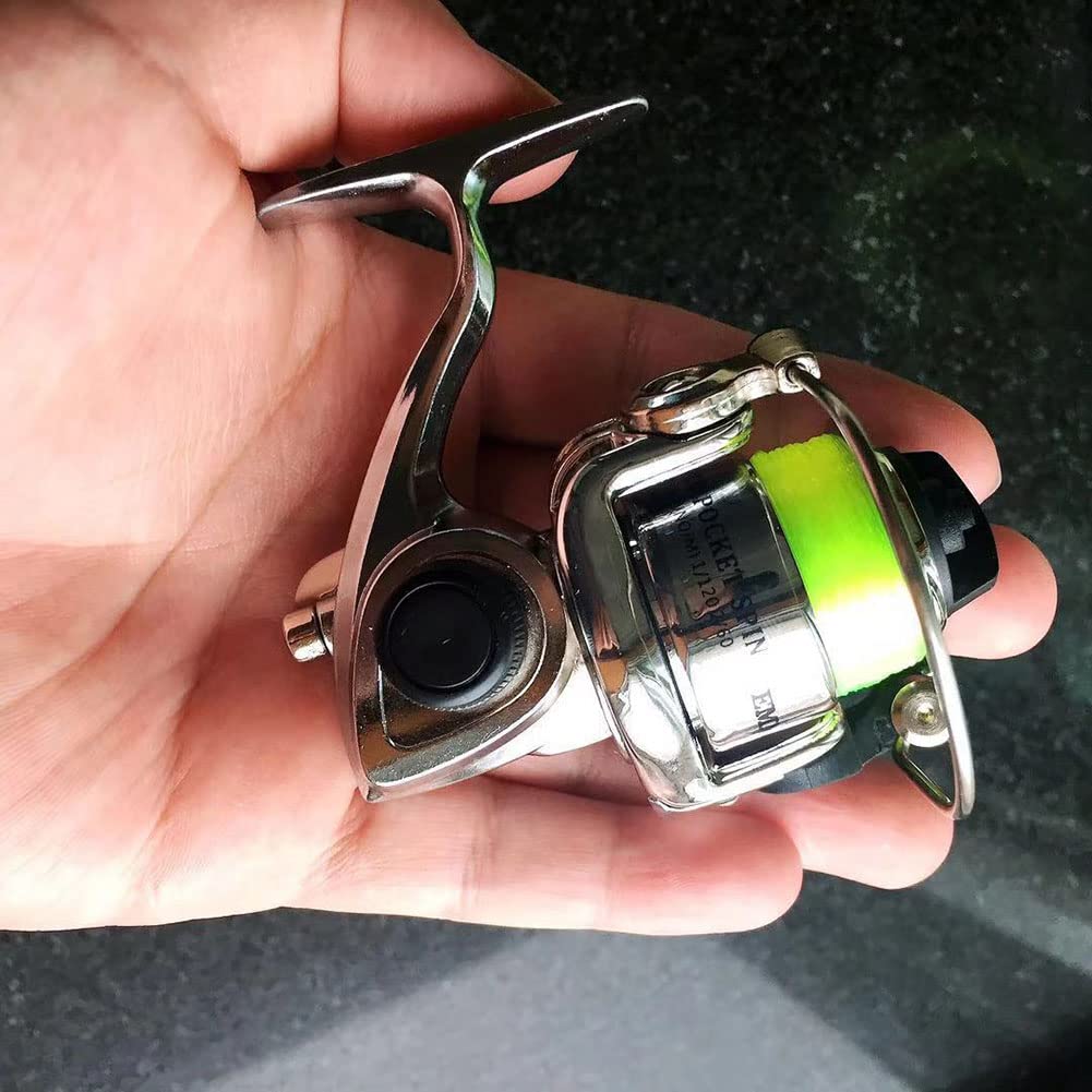 Fenalar Mini mulinetă de filare, 4.3:Mulinetă de pescuit spinning puternică cu 1 viteză, mulinetă de pescuit metalică ultra-netedă cu mâner reversibil, pescuit compact mic