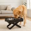 Adjustable Height Neck Protection Dog Bowl Spill-proof Double Bowl Design Dog Watering Bowl Stainless Steel Stable Pet Feeder