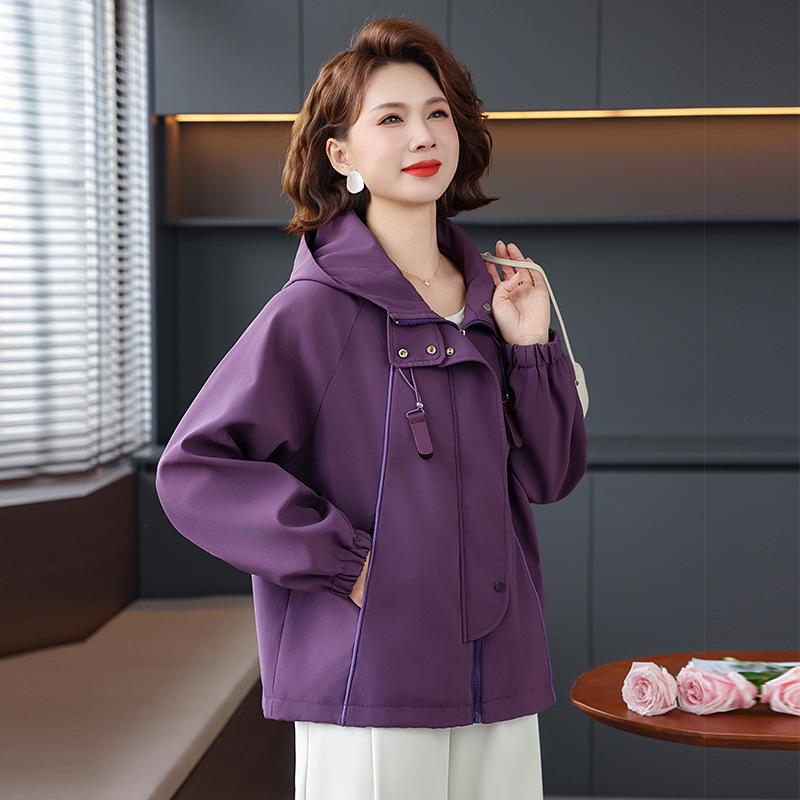 Модный женский ветрозащитный плащ с капюшоном Весна/Осень 2026 XL (Recommended below 110 lbs)