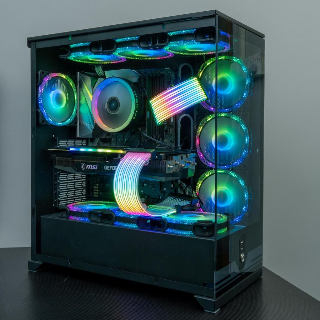 RGB Silicone Silver-Plated Extension Cable for Motherboards - 24p, 6+2p Neon Rainbow Luminous Wire