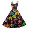 Dámské sexy šaty s potiskem Halloweenu, odhalující ramena, punkový vintage styl