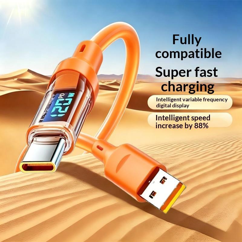 120W PD Super Fast Charging Type C to C Cable 2 in 1 Data Transfer Charge Cord for 15 Home Office Use
